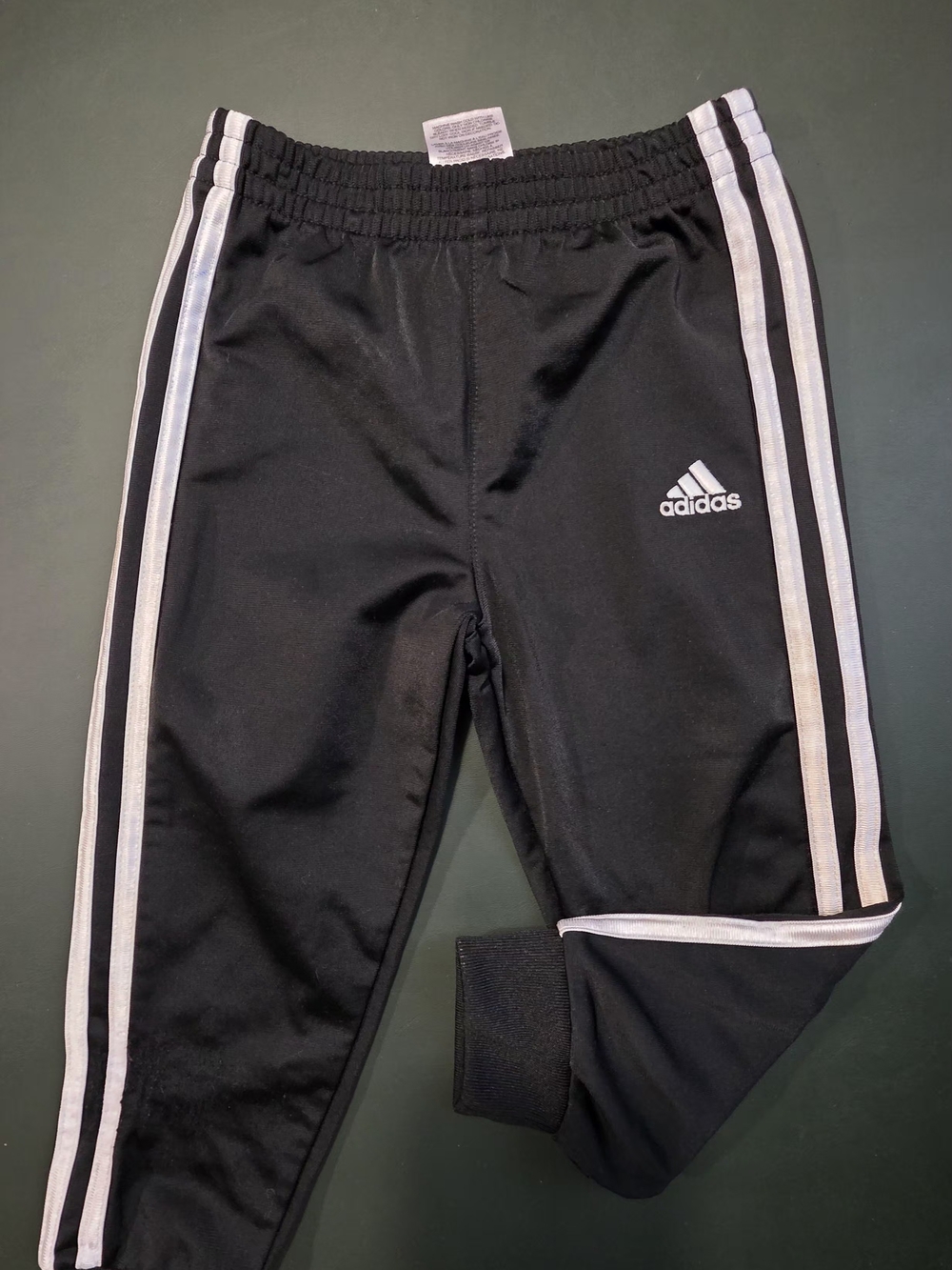 adidas Kids Black Joggers with White Side Stripes